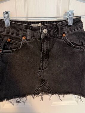 Topshop Black Denim Skirt